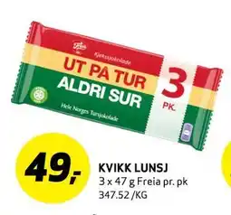 Bunnpris KVIKK LUNSJ, NOK 49 tilbud