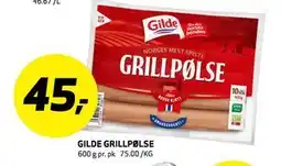 Bunnpris GILDE GRILLPØLSE, NOK 45 tilbud
