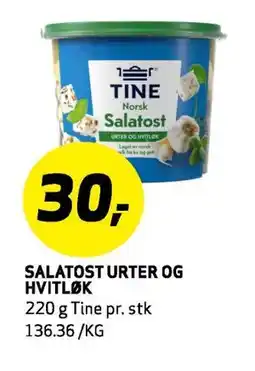 Bunnpris SALATOST URTER OG HVITLØK, NOK 30 tilbud