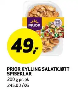 Bunnpris PRIOR KYLLING SALATKJØTT SPISEKLAR, NOK 49 tilbud