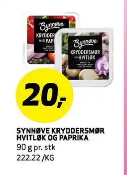 Bunnpris SYNNØVE KRYDDERSMØR HVITLØK OG PAPRIKA, NOK 20 tilbud