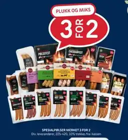 Rema 1000 SPESIALPØLSER MERKET 3 FOR 2 tilbud