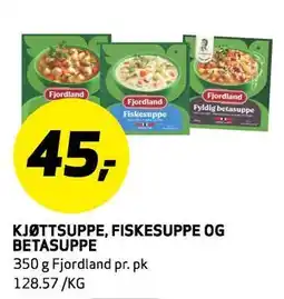 Bunnpris KJØTTSUPPE, FISKESUPPE OG BETASUPPE, NOK 45 tilbud