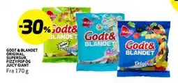 Bunnpris GODT & BLANDET ORIGINAL, SUPERSUR, FIZZYPOP OG. JUICY GIANT tilbud