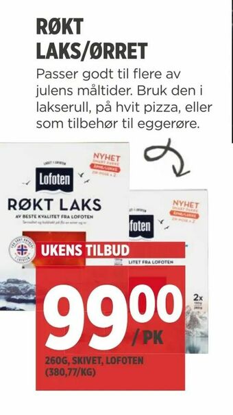 Meny Røkt laks/ørret tilbud
