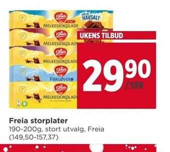 Meny Freia storplater tilbud