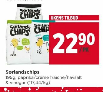 Meny Sørlandschips tilbud