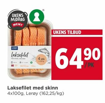 Meny Laksefilet med skinn tilbud