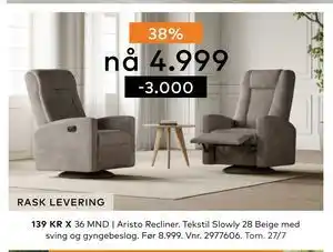 Skeidar Aristo Recliner tilbud