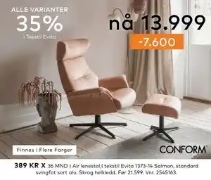 Skeidar Air lenestol, NOK 13999 tilbud