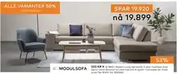 Skeidar Modern Living hjørnesofa, NOK 19899 tilbud