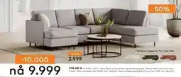 Skeidar Oslo u sofa, NOK 9999 tilbud