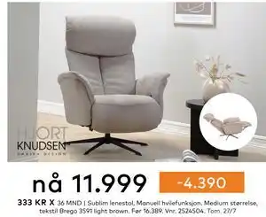 Skeidar Sublim lenestol, NOK 11999 tilbud