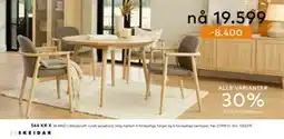 Skeidar Woodcraft rundt spisebord, NOK 19599 tilbud