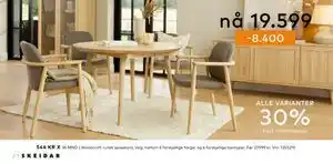 Skeidar Woodcraft rundt spisebord, NOK 19599 tilbud