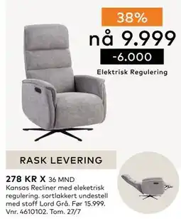 Skeidar Kansas Recliner, NOK 9999 tilbud