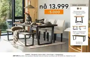 Skeidar Calia spisebord, NOK 13999 tilbud