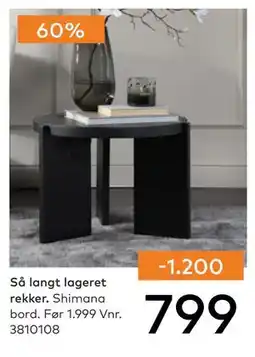 Skeidar Shimana bord, NOK 799 tilbud