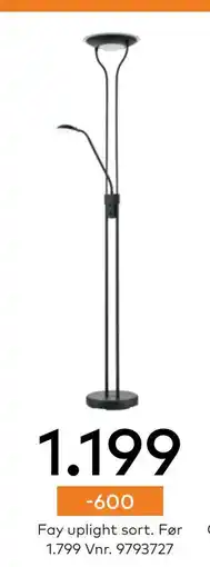 Skeidar Fay uplight sort, NOK 1199 tilbud