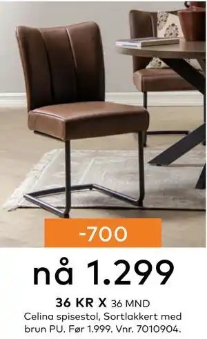 Skeidar Celina spisestol, NOK 1299 tilbud