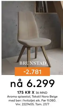 Skeidar Aroma spisestol, NOK 6299 tilbud