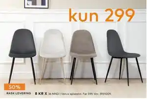 Skeidar Venus spisestol, NOK 299 tilbud