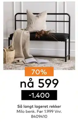 Skeidar Milo benk, NOK 599 tilbud