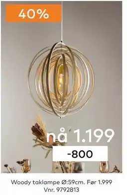 Skeidar Woody taklampe, NOK 1199 tilbud