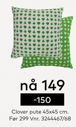 Skeidar Clover pute, NOK 149 tilbud