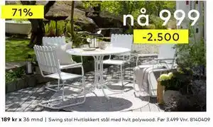 Skeidar Swing stol, NOK 999 tilbud