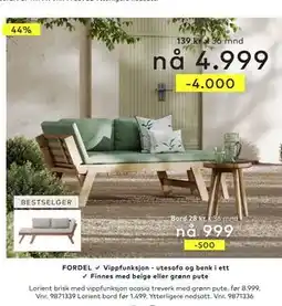 Skeidar Lorient bord, NOK 4999 tilbud