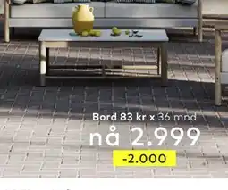 Skeidar Sofabord, NOK 2999 tilbud