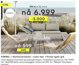 Skeidar Relax sammenleggbar solsto, NOK 599 tilbud