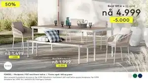 Skeidar Spisebord, NOK 4999 tilbud