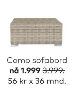 Skeidar Como sofabord, NOK 1999 tilbud
