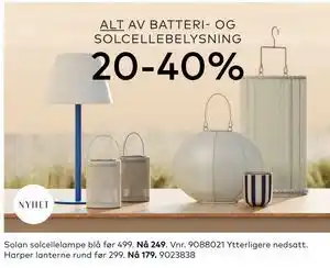 Skeidar Harper lanterne rund, NOK 179 tilbud