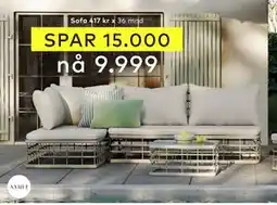 Skeidar Amalfi sofa, NOK 9999 tilbud
