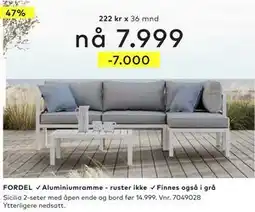 Skeidar Sicilia 2-seter, NOK 7999 tilbud