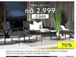 Skeidar Sardinia sofagruppe med sofa, NOK 2999 tilbud