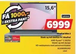 POWER IdeaPad Slim 3, NOK 6999 tilbud