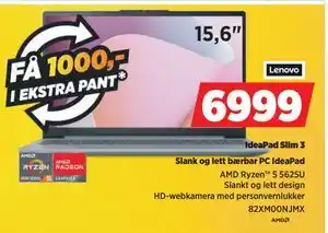 POWER IdeaPad Slim 3, NOK 6999 tilbud