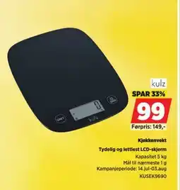POWER Kjøkkenvekt, NOK 99 tilbud