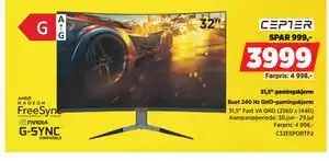 POWER Buet 240 Hz QHD-gamingskjerm, NOK 3999 tilbud