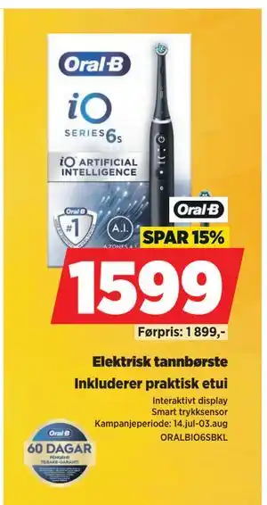 POWER Elektrisk tannbørste, NOK 1599 tilbud