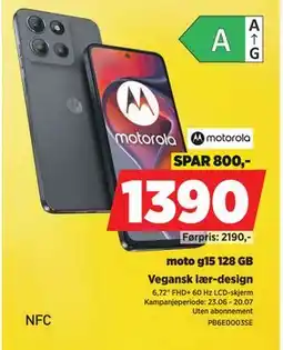 POWER moto g15 128 GB, NOK 1390 tilbud