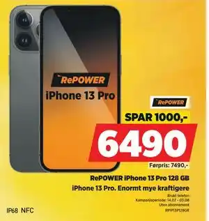 POWER RePOWER iPhone 13 Pro 128 GB, NOK 6490 tilbud