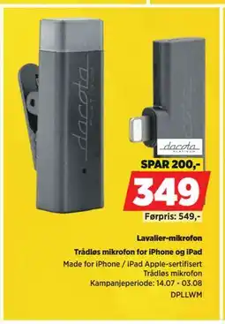 POWER Lavalier-mikrofon, NOK 349 tilbud