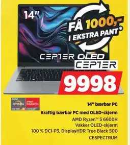 POWER 14 bærbar PC, NOK 9998 tilbud