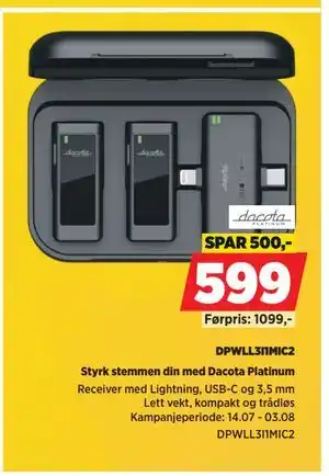 POWER DPWLL3I1MIC2, NOK 599 tilbud