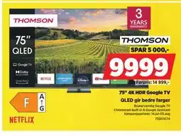 POWER 75 4K HDR Google TV, NOK 9999 tilbud